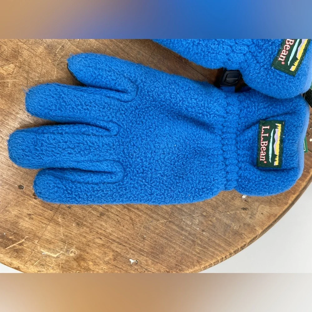L.L. Bean Blue and Gray Kids' Fleece Gloves